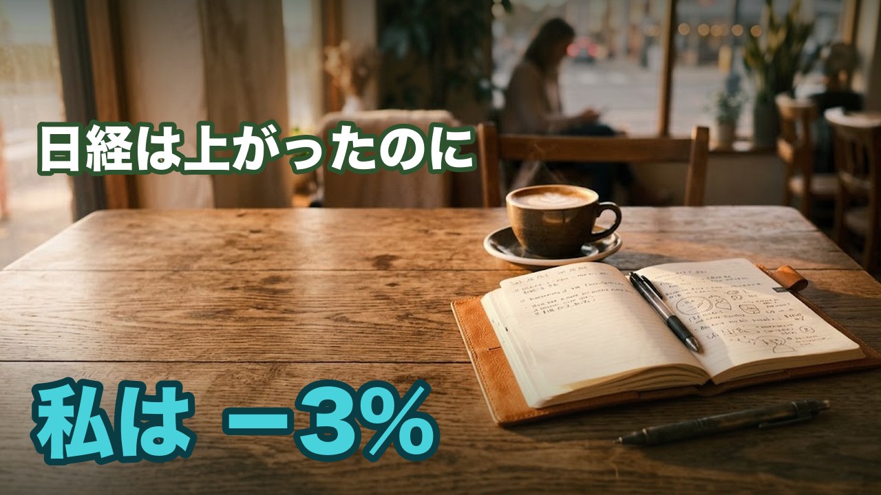 【体験談】日経平均は上がったのに、私の高配当株は3%下がりました｜権利落ちで見えた取得単価という盾
